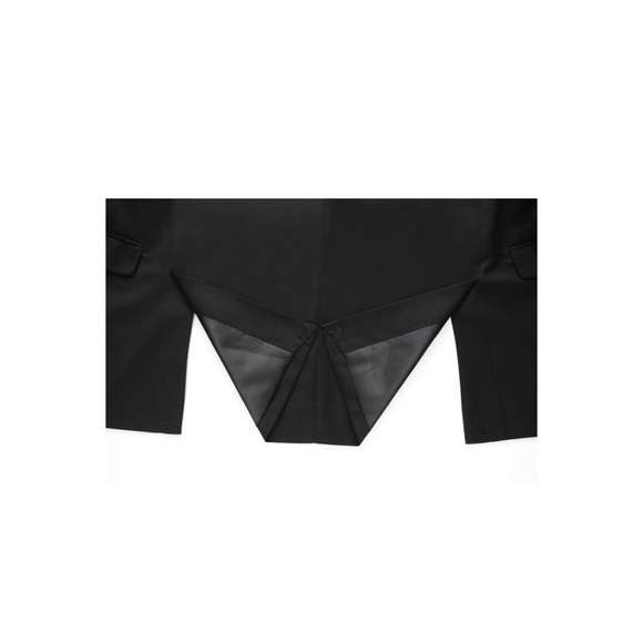 Mens Double Breasted Blazer Slim Fit Plain sport Suit Jacket, Black - Picture 2 of 4